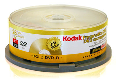 Disc DVD-R 4.7GB 24K Gold Layered Branded 25/Spindle