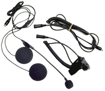 Open Face Helmet Headset Kit w/boom mic