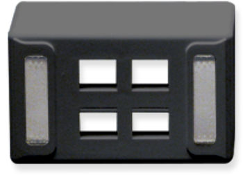 FACEPLATE, FURNITURE, UNIV, 4-PORT BLACK