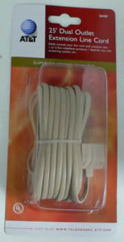 25' Dual Outlet Cord IVORY