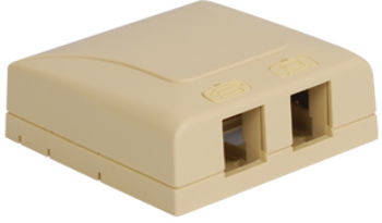 SURFACE MOUNT BOX, ELITE, 2-PORT, IVORY