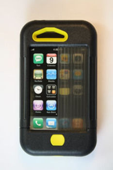 iPhone 3 case black w/ yellow accents