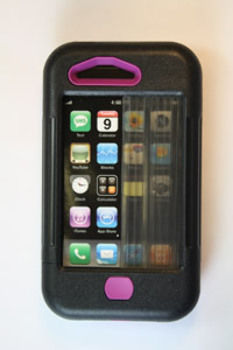 iPhone 3 case black w/ purple accents