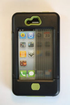 iPhone 4 case black w/ olive accents