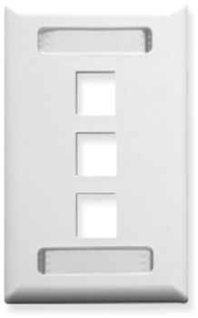 FACEPLATE, ID, 1-GANG, 3-PORT, WHITE