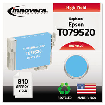 Remanufactured High-Yield T079520 (79) Ink, 810 Yield, Light Cyan