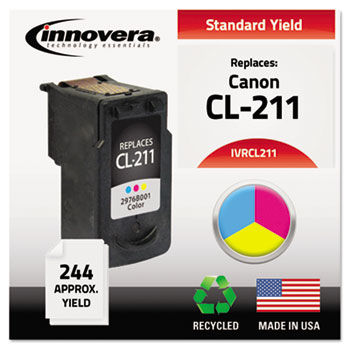 Remanufactured 2976B001 (CL-211) Ink, 244 Page-Yield, Tri-Color