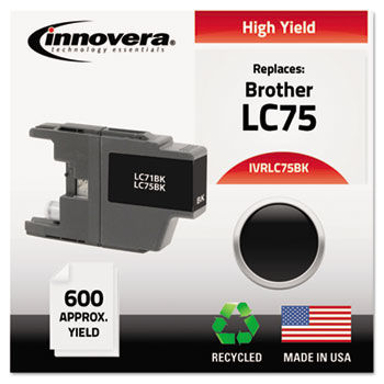 Remanufactured High-Yield LC75B Ink, 600 Page-Yield, Black