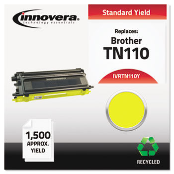 Remanufactured TN110Y Toner, 1500 Page-Yield, Yellow