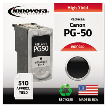 Remanufactured High-Yield 0616B002 (PG-50) Ink, 510 Page-Yield, Black