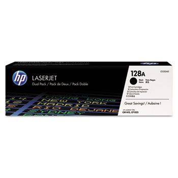 CE320AD (HP-128A) Toner, 2000 Page-Yield, Black, 2/Pk