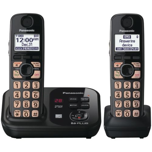 PANASONIC KX-TG4732B DECT 6.0 Plus Cordless Phone System with Talking Caller ID & Digital Answering System (2-handset system)