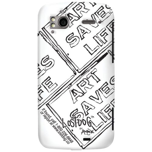 LOSTDOG L09-00002-01 HTC(R) Sensation(TM) Case (White with ""Art Saves life"" stamp art)