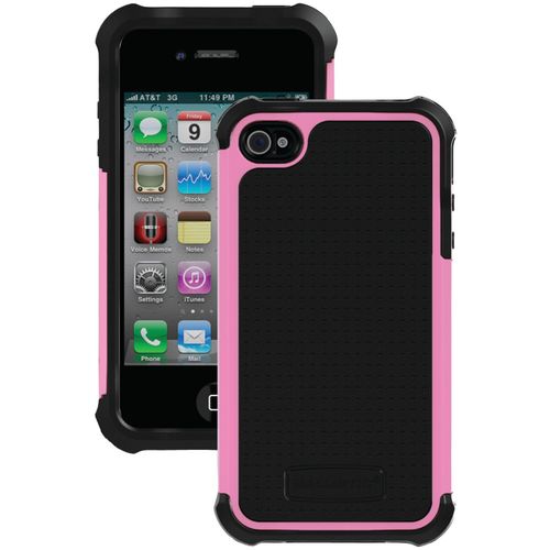 BALLISTIC SA0582-M365 iPhone(R) 4/4S SG Case (Black/Pink)