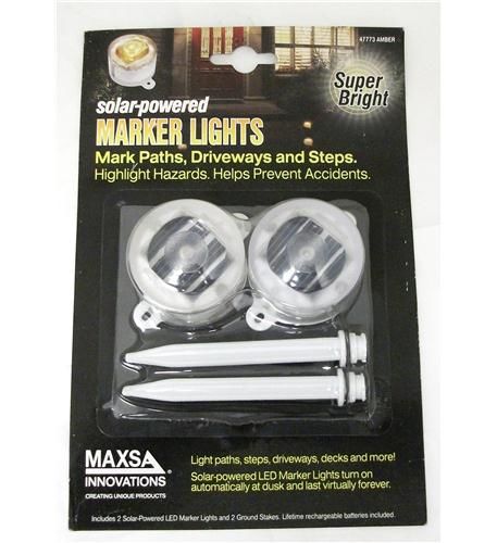 Amber Solar Marker Lights - 2 PK