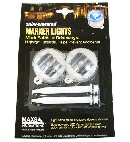 Blue Solar Marker Lights - 2 PK