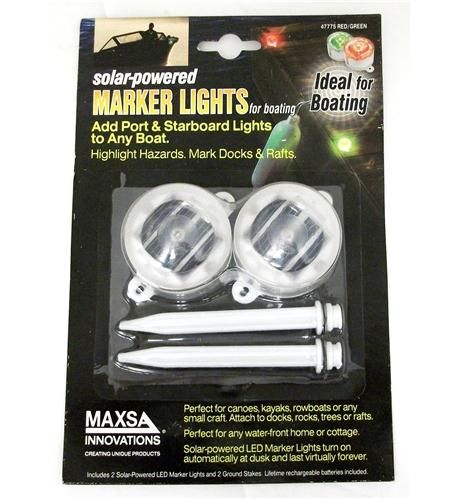 Red/Green Boat Solar Marker Lights- 2 PK