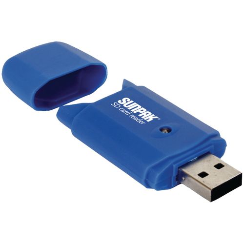 SUNPAK SD-CR-BU SD(TM) Card Reader (Blue)