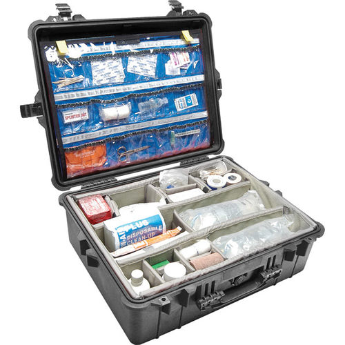 1600EMS Black Medical Case with Lid Organizer/Dividers