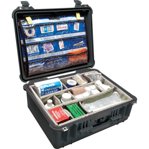 1550EMS Black Medical Case with Lid Organizer/Dividers