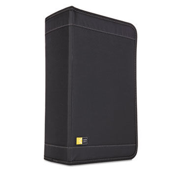 CD/DVD Wallet Holds 136 Discs, Nylon, Black