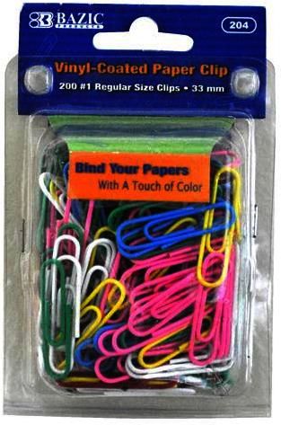 Bazic Regular Color Paper Clips (33mm) Case Pack 24