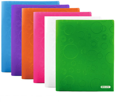 Bubble Embossed Multi Color 2Pocket Poly Portfolio Case Pack 48