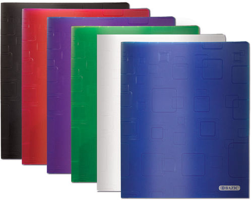 Cubic Embossed Multi Color 2Pocket Poly Portfolio Case Pack 48