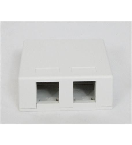 SURFACE MOUNT BOX, 2-PORT, 25PK, WH