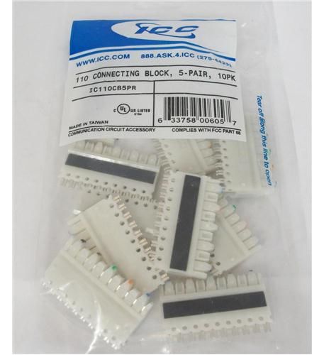 110 CONNECTING BLOCK, 5-PAIR, 10PK