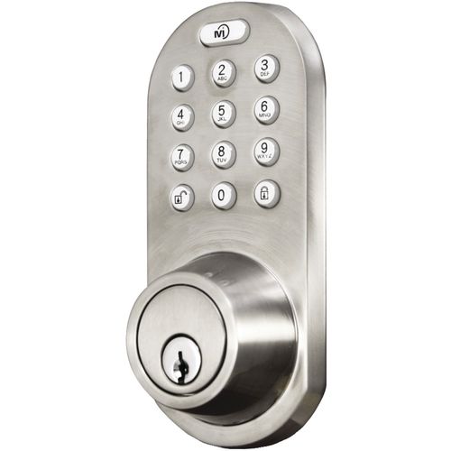 MORNING INDUSTRY INC QF-01SN 3-In-1 Remote Control & Touchpad Dead Bolt (Satin Nickel)