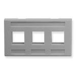 FACEPLATE, FURNITURE, 3-PORT, GRAY