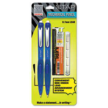 Z-Tap Mechanical Pencil, Blue, 0.7 mm, 2/Pack