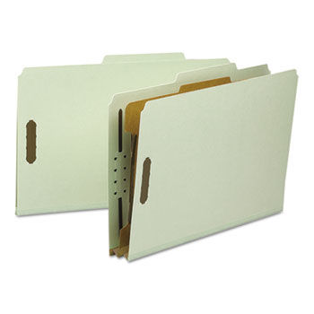 Classification Folder, 1 Divider, 2"" Exp, 2/5 Cut, Legal, Gray/Green, 10/BX