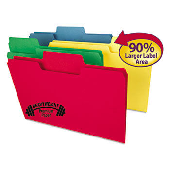 SuperTab Heavyweight folder, Assorted, 1/3 Cut, Legal, 50/BX