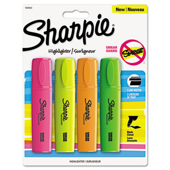 Blade Tip Highlighter, Assorted, 4/Pk