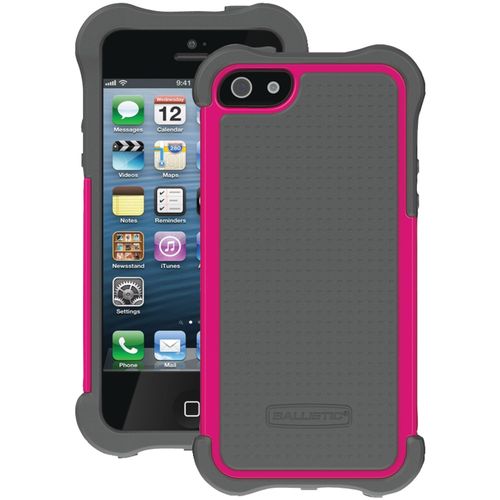 BALLISTIC SX0945-M115 iPhone(R) 5/5S SG MAXX Case with Holster (Charcoal/Pink)