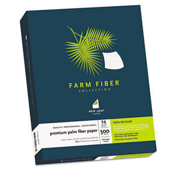 New Leaf Premium Palm Fiber Paper, 24 lb., 8-1/2 x 11, Natural Fleck, 500 Sheets