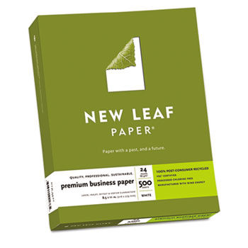 New Leaf Premium Business Paper, 24 lbs., 8-1/2 x 11, White, 500 Sheets/Box