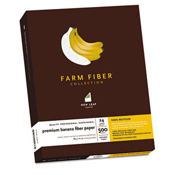 New Leaf Premium Banana Fiber Paper, 24 lb., 8-1/2 x 11, Natural Fleck, 500 Shts