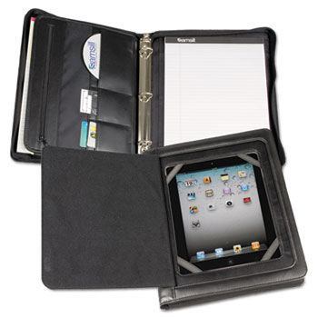 iPad Zipper Binder With Magnetic Flap, Vinyl, Black