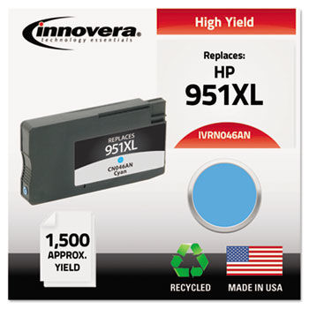 Remanufactured CN046AN (951XL), High-Yld Ink, 1500 Pg-Yld, Cyan