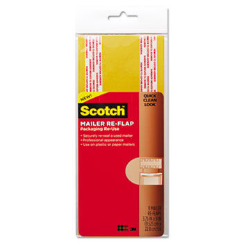 Scotch Mailer Re-Flaps, 3-3/4 x 9,  Manila, 8/Pk