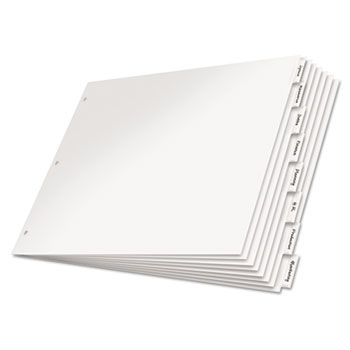 Paper Insertable Dividers, 8-Tab, 11 x 17, White Paper/Clear Tabs