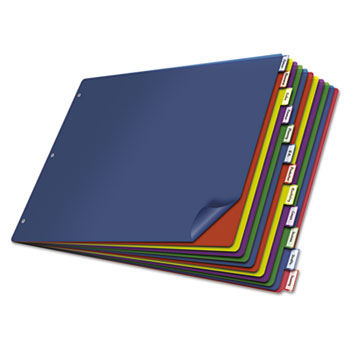 Poly Insertable Dividers, 12-Tab, 11 x 17, Multicolor