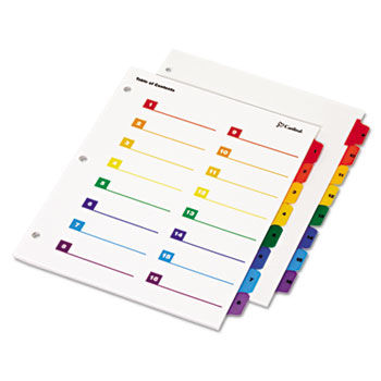 OneStep Printable Table of Contents/Dividers, 16-Tab, 8-1/2 x 11, Multicolored