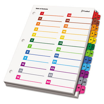 OneStep Printable Table of Contents/Dividers, 52-Tab, 8-1/2 x 11, Multicolored