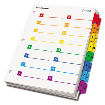 OneStep Printable Table of Contents/Dividers, 32-Tab, 8-1/2 x 11, Multicolored