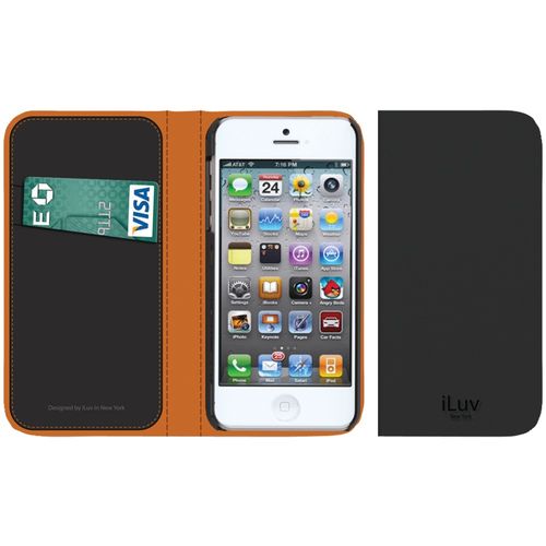 ILUV ICA7J343BLK iPhone(R) 5/5S Leather Diary Book Case (Black)