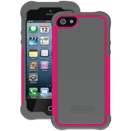 BALLISTIC SG0926-M115 iPhone(R) 5/5S SG Case (Charcoal Silicone/Charcoal/ Raspberry PC)